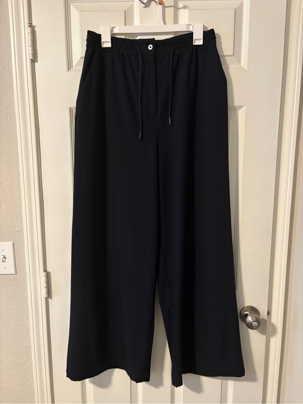 Christian Lacroix Navy Blue Wide-Leg Drawstring Trousers